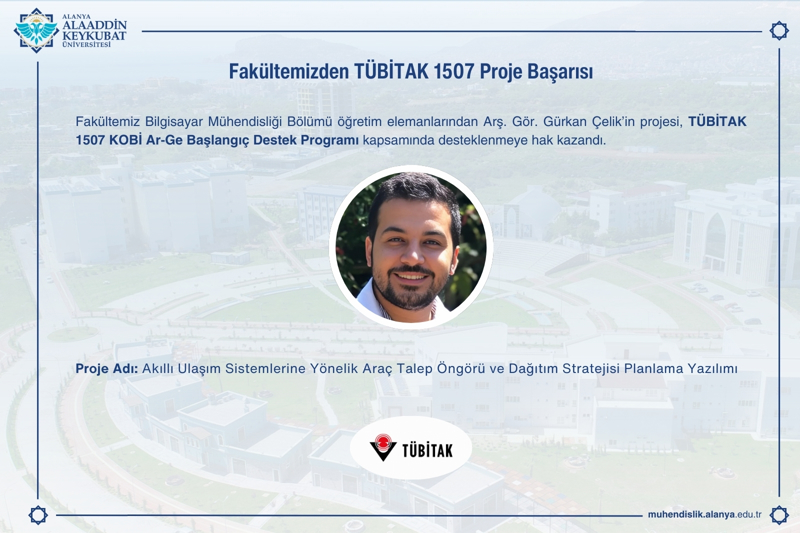 Bölümümüzden TÜBİTAK 1507 Proje Başarısı